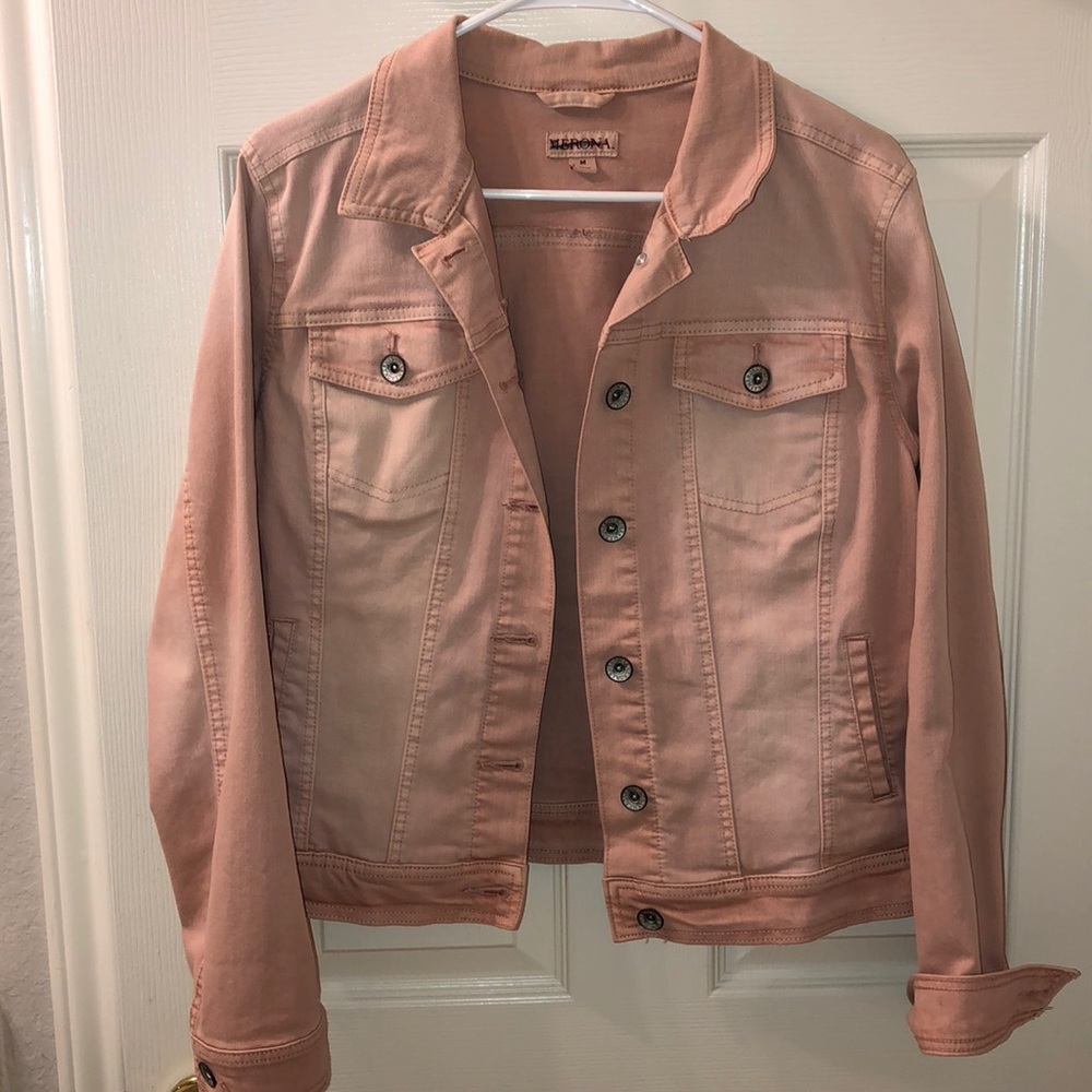 Pink denim jacket
